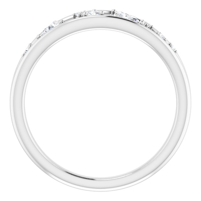 14K White 1/6 CTW Natural Diamond Negative Space Ring